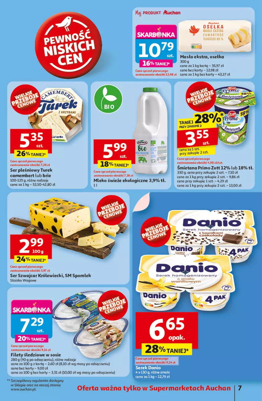Gazetka promocyjna Auchan - JAK PRAGNĘ LATA Supermarket - ważna 20.06 do 25.06.2025 - strona 9 - produkty: AEG, Brie, Camembert, Danio, Kawa, Masło, Mleko, Ser, Ser pleśniowy, Serek, Sos, Zott