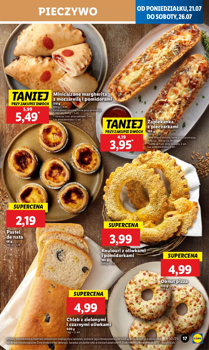 Gazetka promocyjna Lidl - GAZETKA - ważna 21.07 do 23.07.2025 - strona 21 - produkty: Chleb, Donut, Orka, Piec, Pieczarka, Pieczywo, Pizza, Zapiekanka