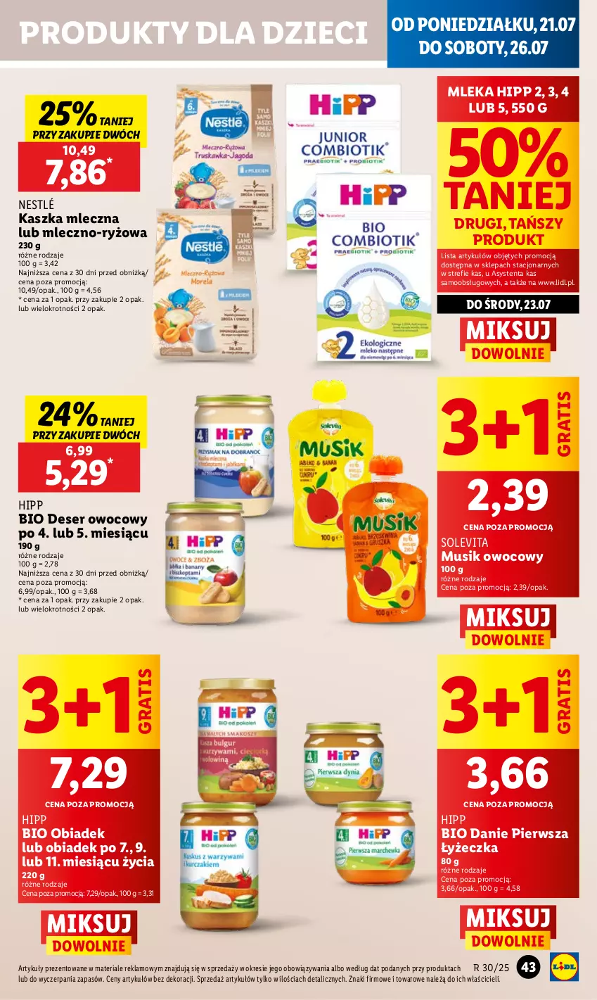 Gazetka promocyjna Lidl - GAZETKA - ważna 21.07 do 23.07.2025 - strona 53 - produkty: Deser, Deser owocowy, Dzieci, Gra, HiPP, Hipp Bio, Mus, Nestlé, Ryż, Ser