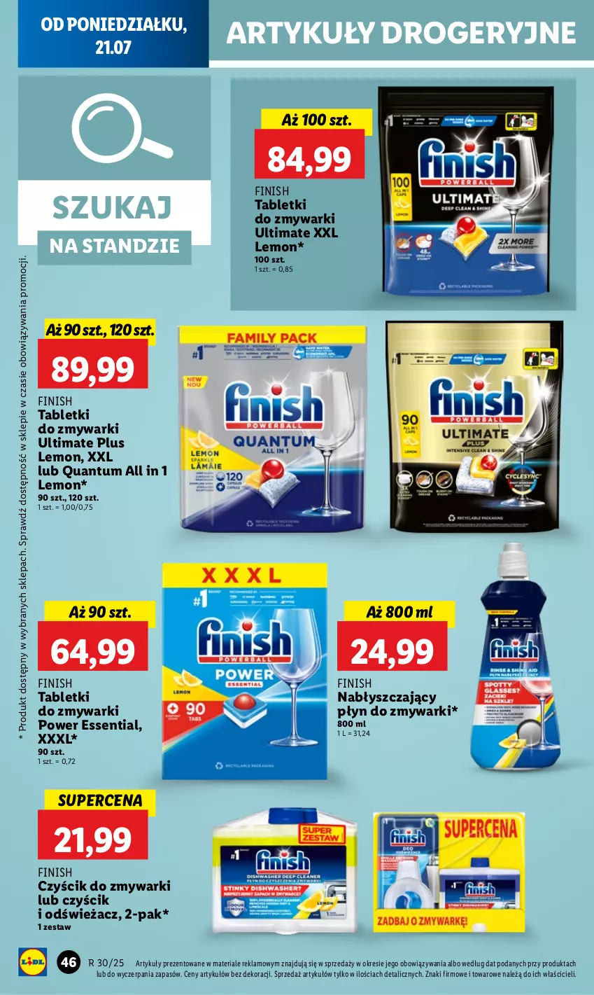 Gazetka promocyjna Lidl - GAZETKA - ważna 21.07 do 23.07.2025 - strona 58 - produkty: Finish, Tablet, Tabletki do zmywarki, Zmywarki