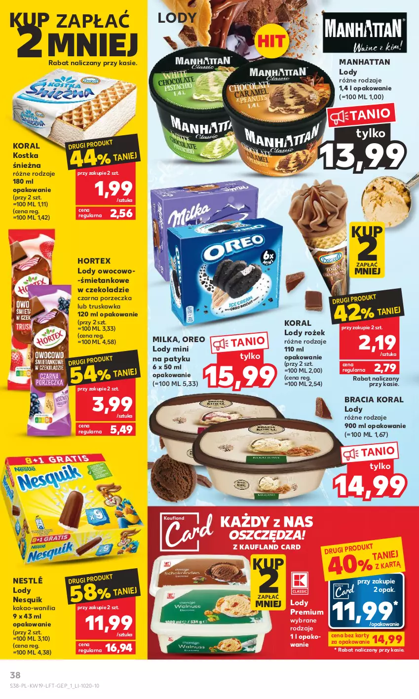 Gazetka promocyjna Kaufland - Gazetka tygodnia - ważna 11.05 do 17.05.2023 - strona 38 - produkty: Hortex, Kakao, Lody, Milka, Nesquik, Nestlé, Oreo, Por