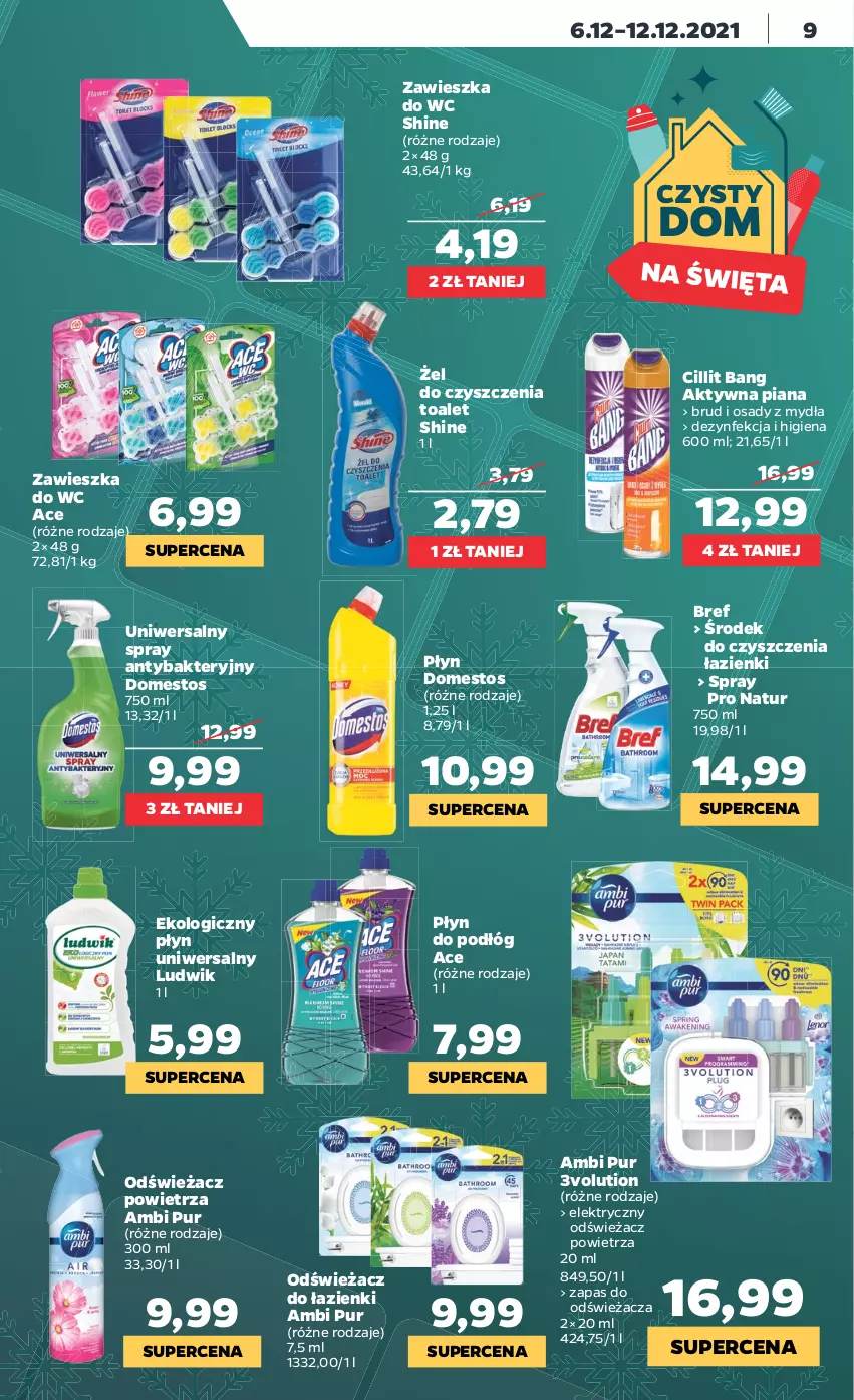 Gazetka promocyjna Netto - Gazetka spożywcza - ważna 06.12 do 12.12.2021 - strona 9 - produkty: Ambi Pur, Bref, Cillit Bang, Dezynfekcja, Domestos, Ludwik, Odświeżacz powietrza, Pur, Zawieszka do wc