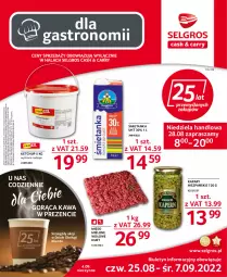 Gazetka promocyjna Selgros - Oferta gastronomiczna - Gazetka - ważna od 07.09 do 07.09.2022 - strona 1 - produkty: Ketchup, Mięso mielone, Kapary, Kawa, Tran, Mięso, LG, Fa