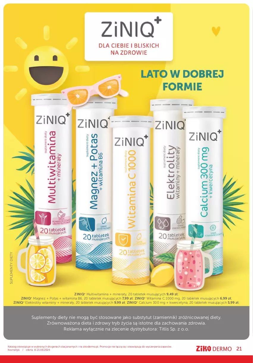 Gazetka promocyjna Ziko - Gazetka Ziko Dermo - ważna 08.08 do 21.08.2024 - strona 21 - produkty: Calcium, Magnez, Mus, Tablet