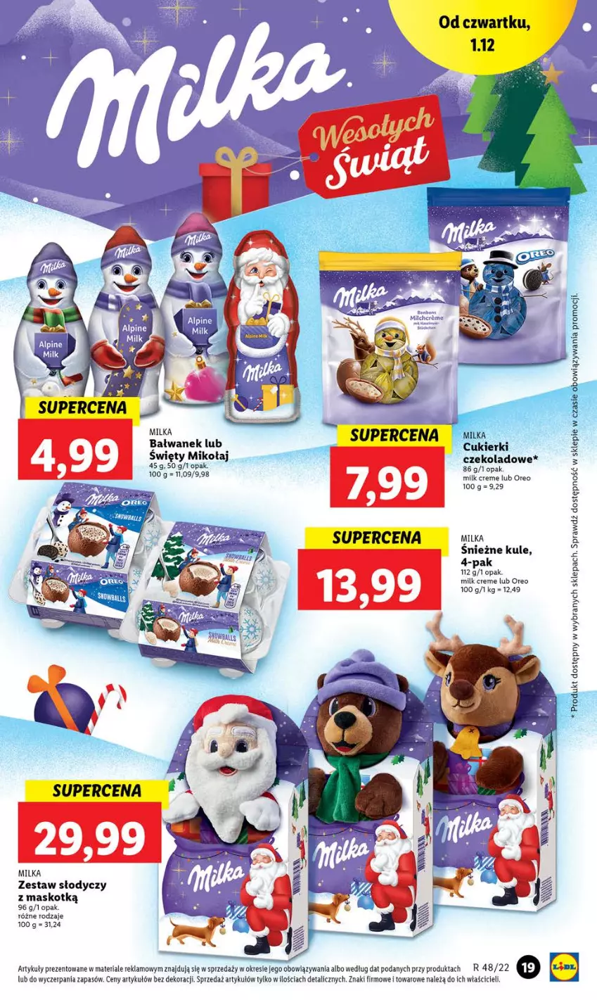 Gazetka promocyjna Lidl - GAZETKA - ważna 01.12 do 03.12.2022 - strona 19 - produkty: Cukier, Cukierki, Milka, Oreo