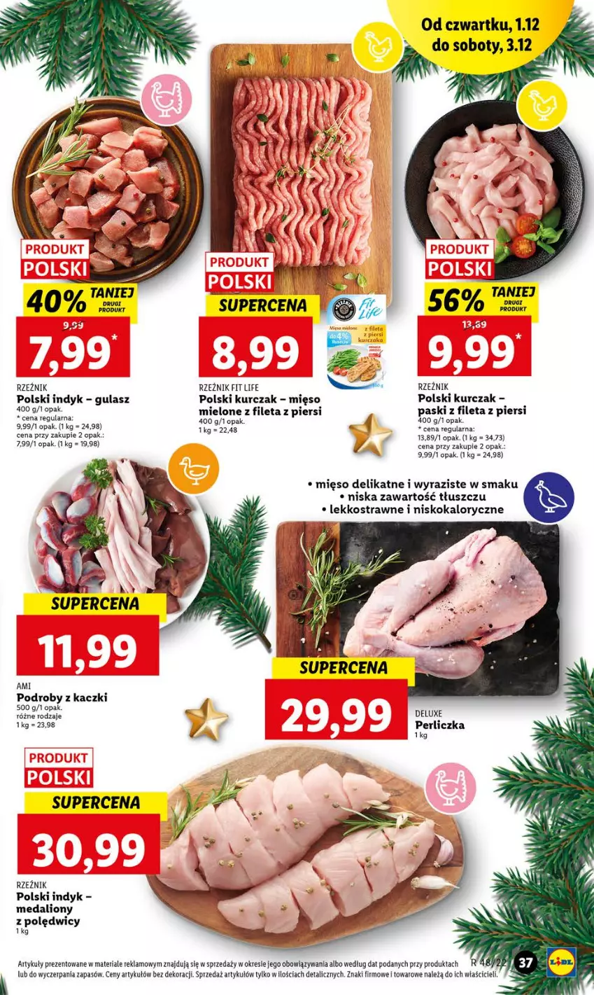 Gazetka promocyjna Lidl - GAZETKA - ważna 01.12 do 03.12.2022 - strona 37 - produkty: Kurczak, Lion, Mięso, Perliczka, Podroby z kaczki