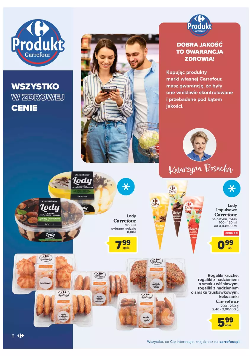 Gazetka promocyjna Carrefour - Gazetka Produkty Carrefour w mądrej cenie - ważna 31.05 do 11.06.2022 - strona 6 - produkty: Kokos, Lody, Rogal, Sanki