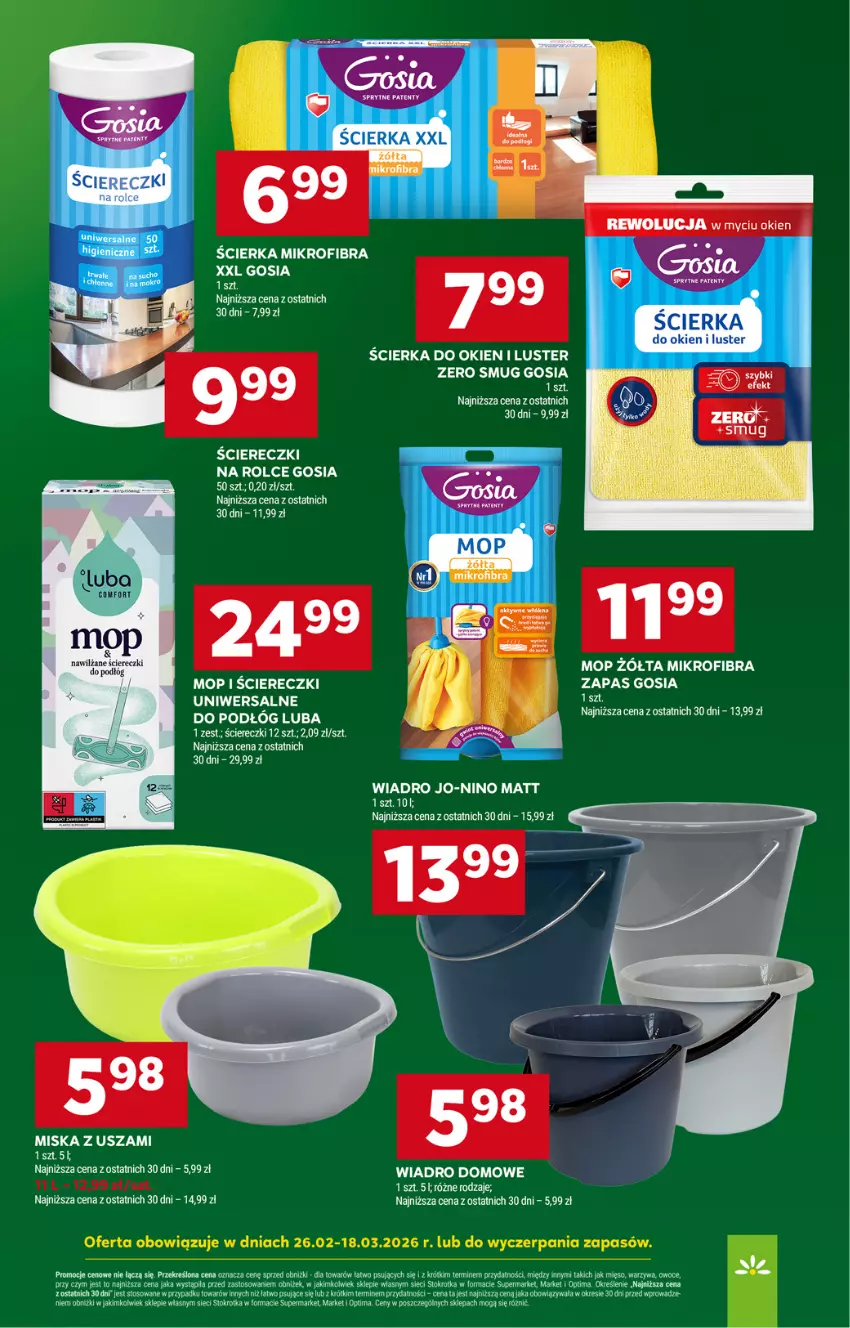 Gazetka promocyjna Stokrotka - Supermarket - ważna 26.02 do 04.03.2026 - strona 26 - produkty: Mięso, Miska, Mop, Optima, Owoce, Warzywa, Wiadro
