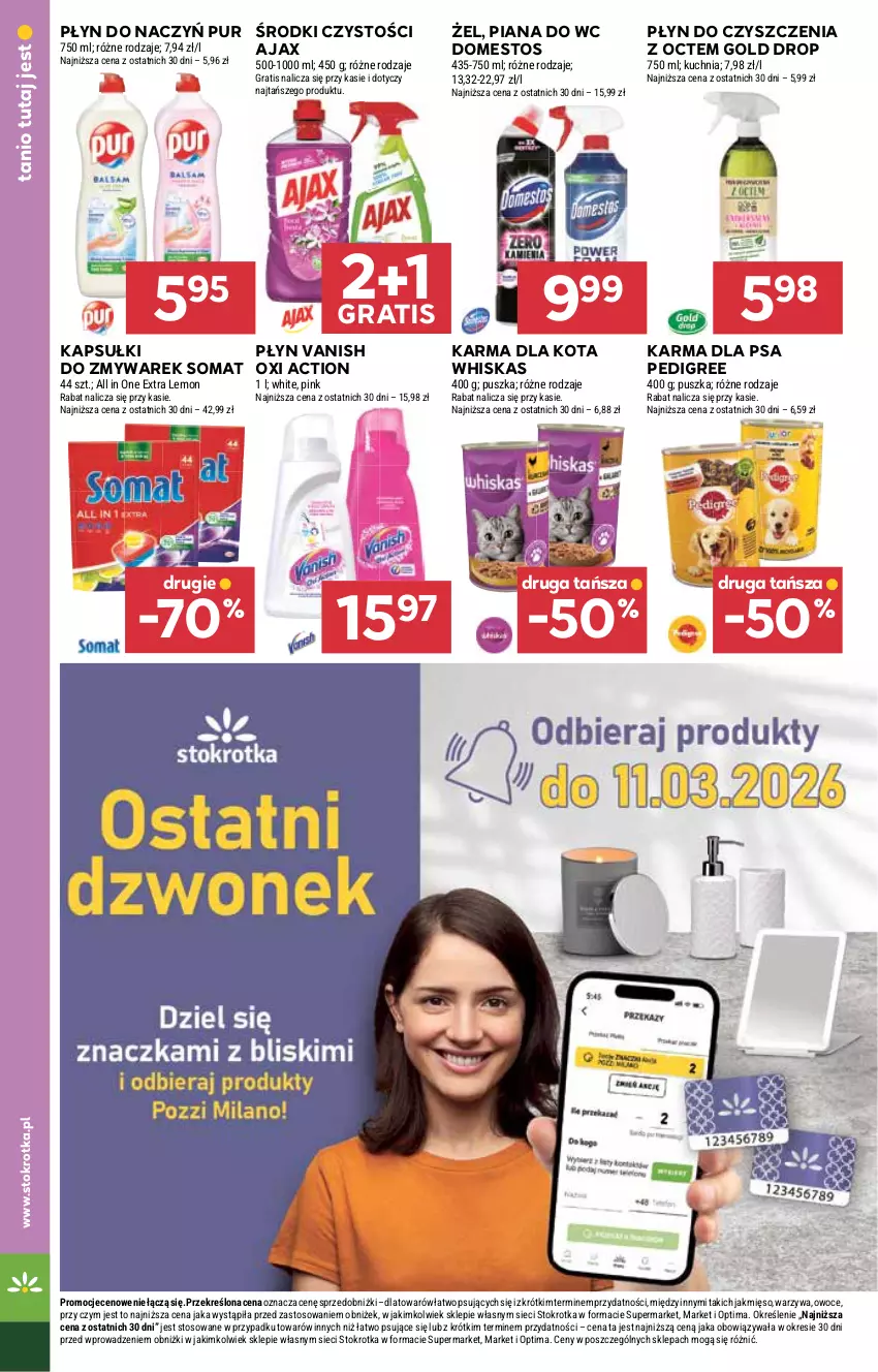 Gazetka promocyjna Stokrotka - Supermarket - ważna 26.02 do 04.03.2026 - strona 44 - produkty: Ajax, Domestos, Gra, Kuchnia, Mięso, Optima, Owoce, Pedigree, Pur, Somat, Vanish, Warzywa, Whiskas