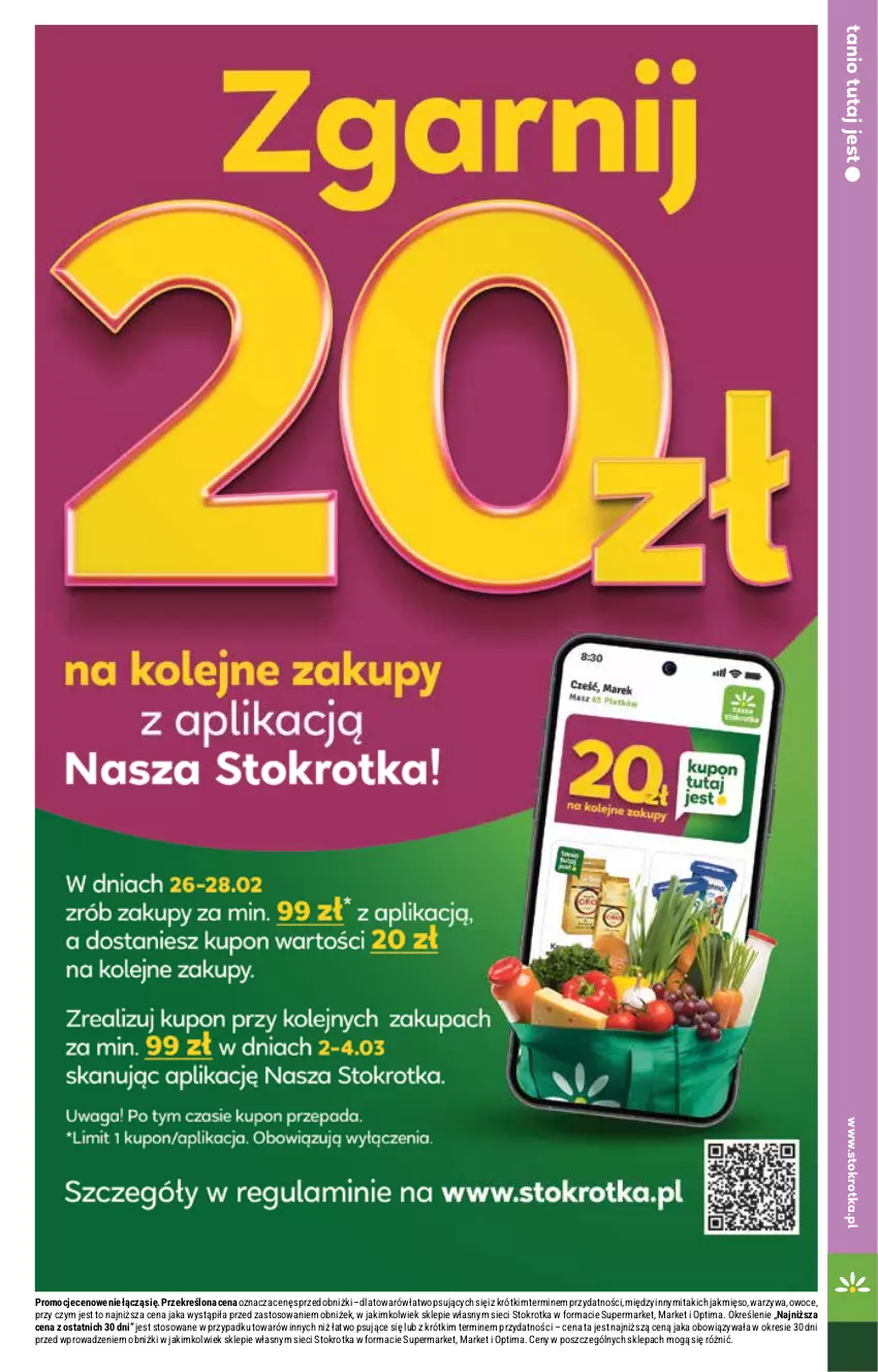 Gazetka promocyjna Stokrotka - Supermarket - ważna 26.02 do 04.03.2026 - strona 45 - produkty: Mięso, Optima, Owoce, Warzywa