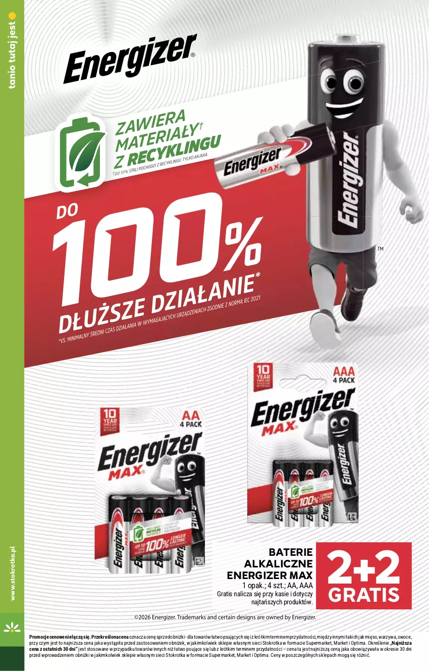 Gazetka promocyjna Stokrotka - Supermarket - ważna 26.02 do 04.03.2026 - strona 46 - produkty: Baterie alkaliczne, Energizer, Gra, Mięso, Optima, Owoce, Warzywa