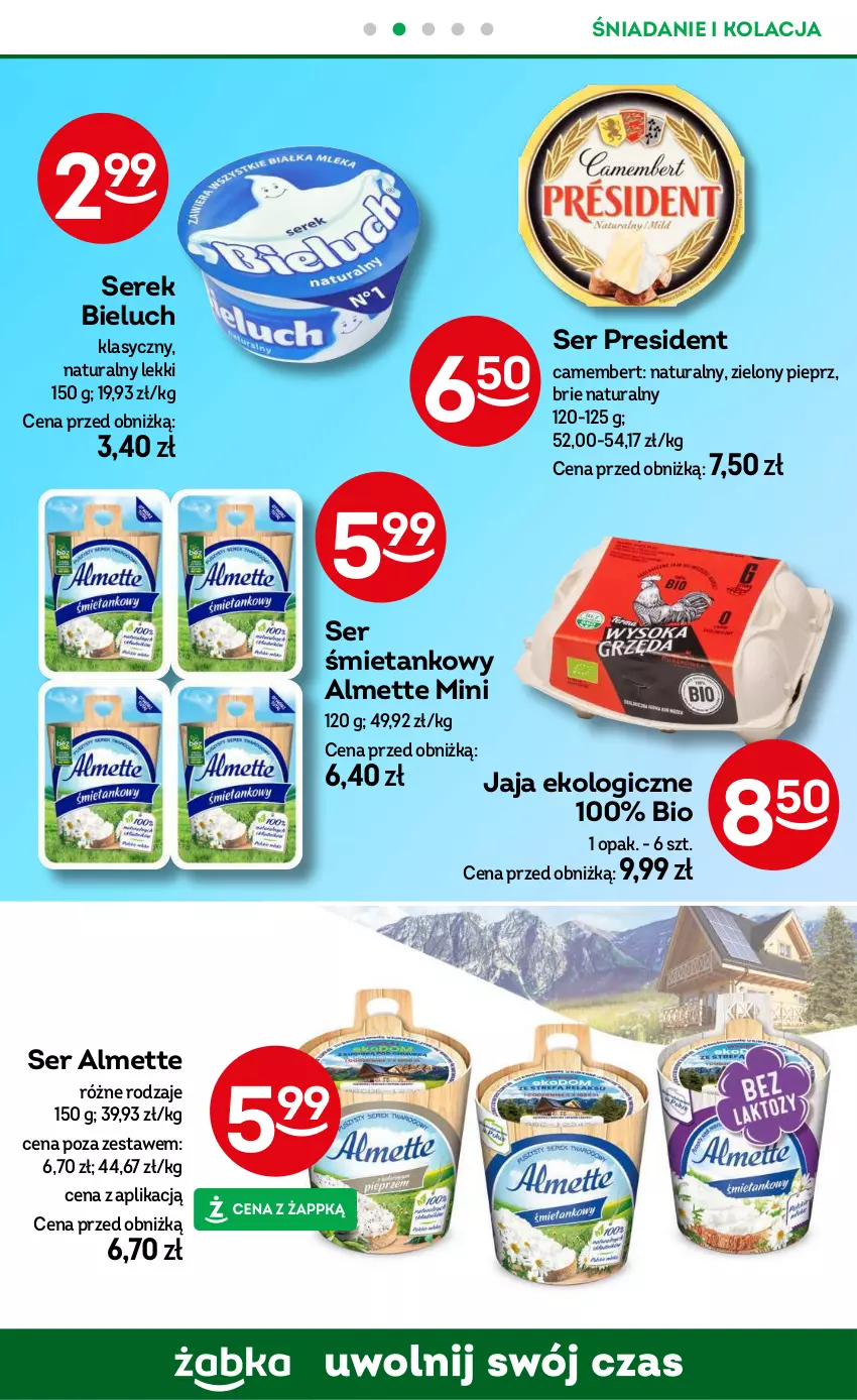 Gazetka promocyjna Żabka - ważna 23.10 do 05.11.2024 - strona 41 - produkty: Almette, Bieluch, Brie, Camembert, Jaja, Pieprz, Ser, Serek