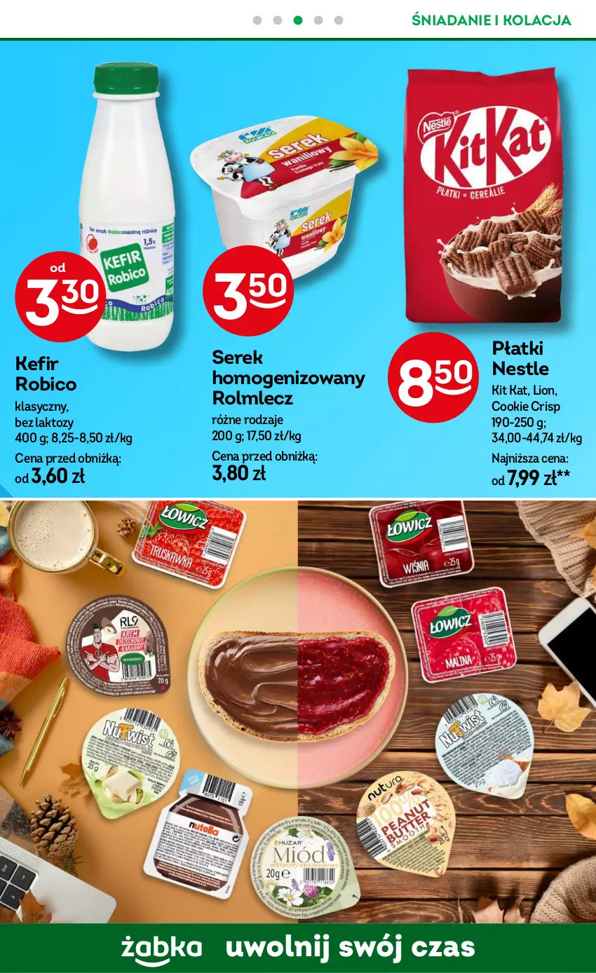 Gazetka promocyjna Żabka - ważna 23.10 do 05.11.2024 - strona 42 - produkty: BIC, Kefir, Kit Kat, Lion, Robico, Rolmlecz, Ser, Serek, Serek homogenizowany