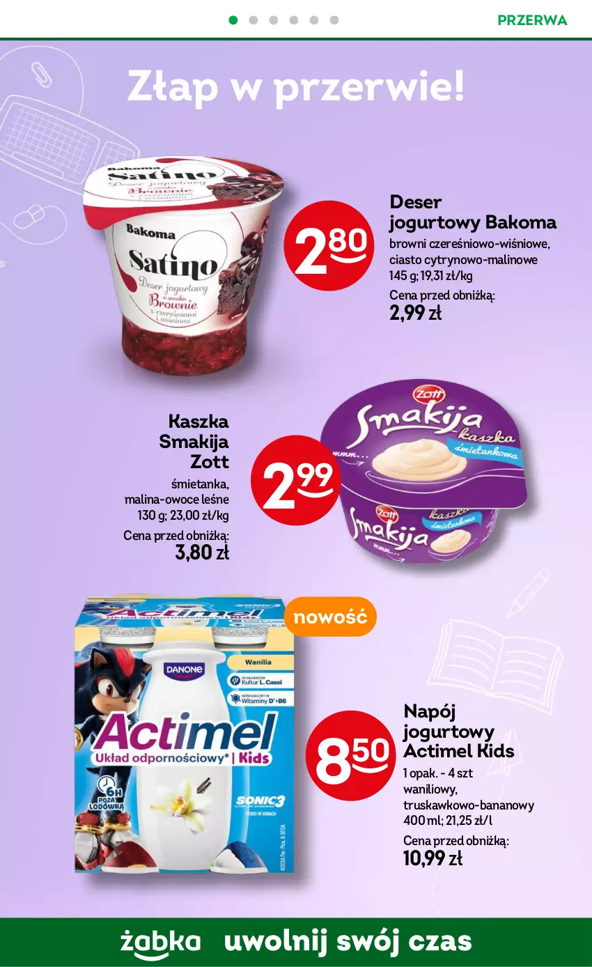 Gazetka promocyjna Żabka - ważna 23.10 do 05.11.2024 - strona 46 - produkty: Actimel, Bakoma, Deser, Jogurt, Napój, Napój jogurtowy, Owoce, Ser, Smakija, Zott