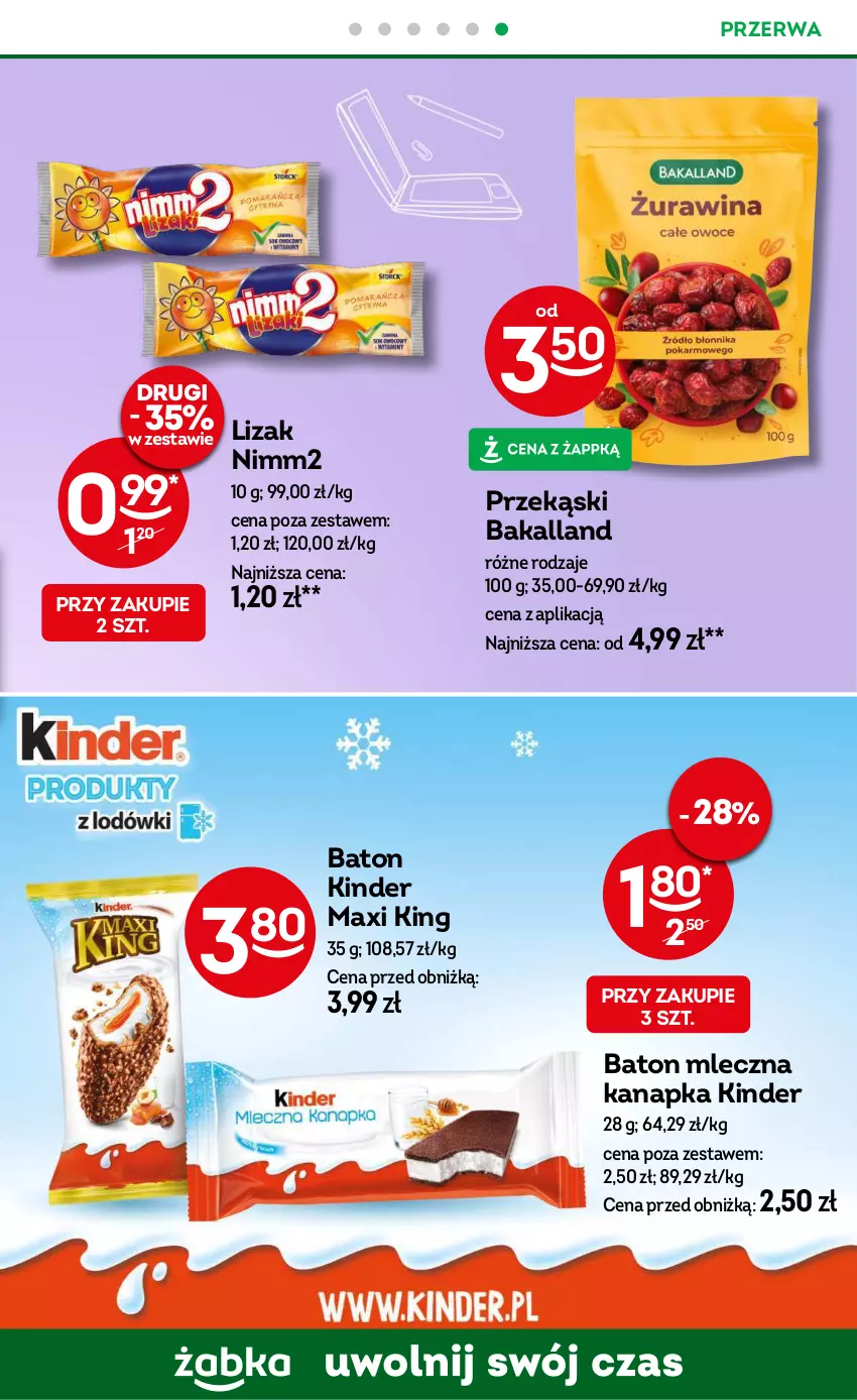 Gazetka promocyjna Żabka - ważna 23.10 do 05.11.2024 - strona 51 - produkty: Bakalland, Baton, Kinder, Mleczna kanapka, Nimm2