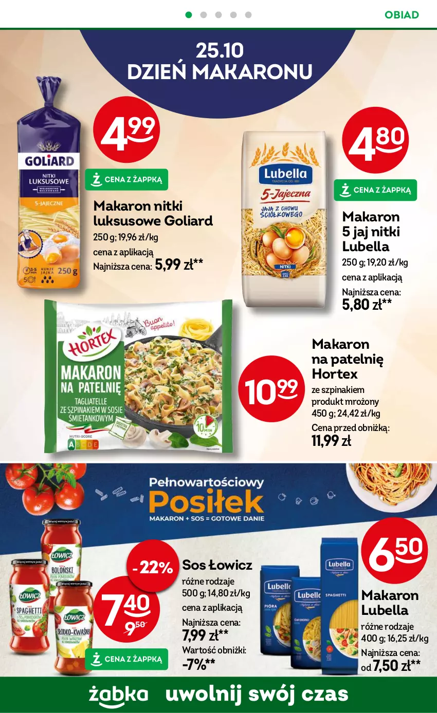 Gazetka promocyjna Żabka - ważna 23.10 do 05.11.2024 - strona 54 - produkty: Bell, Bella, Goliard, Hortex, Lubella, Makaron, Sos, Szpinak