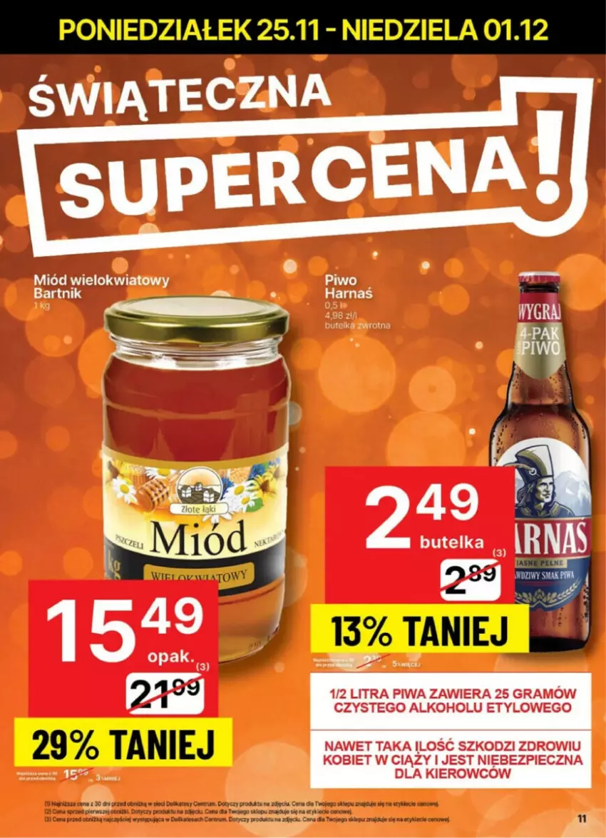 Gazetka promocyjna Delikatesy Centrum - ważna 25.11 do 01.12.2024 - strona 3 - produkty: Fa, Gra, LG, Miód, Piec, Piwa, Rum