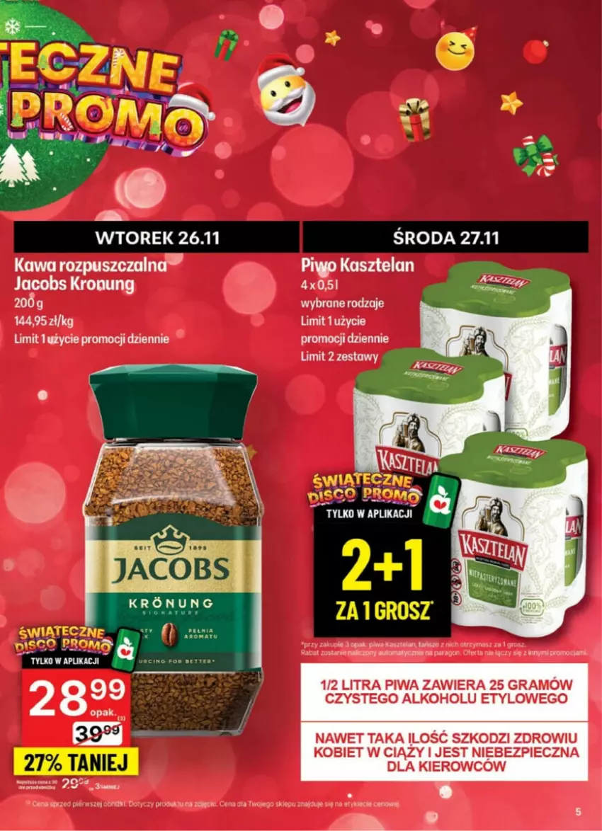 Gazetka promocyjna Delikatesy Centrum - ważna 25.11 do 01.12.2024 - strona 40 - produkty: Gra, Jacobs, Kasztelan, Piec, Piwa, Piwo, Por