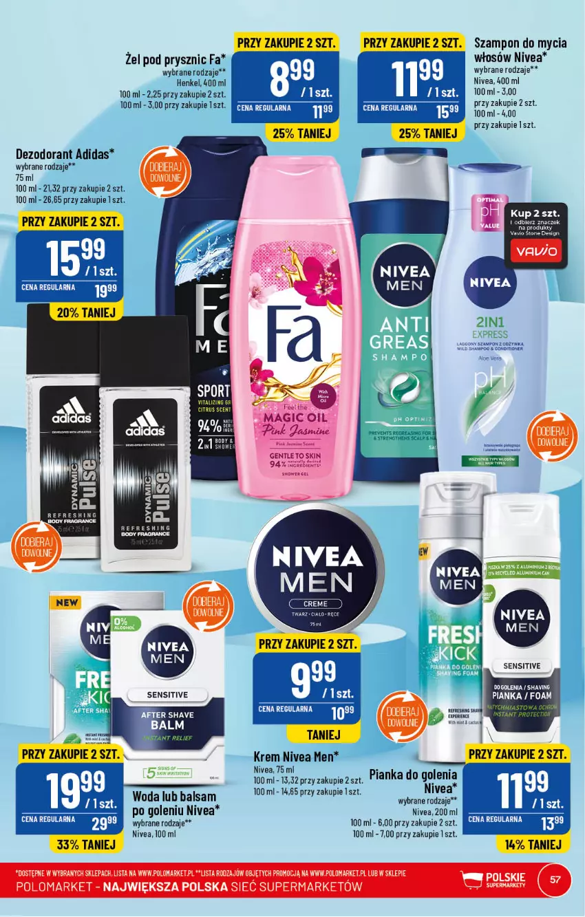 Gazetka promocyjna PoloMarket - Gazetka pomocyjna - ważna 08.03 do 14.03.2023 - strona 57 - produkty: Adidas, Body, Dezodorant, Fa, Nivea, Nivea Men, Por, Szampon, Woda