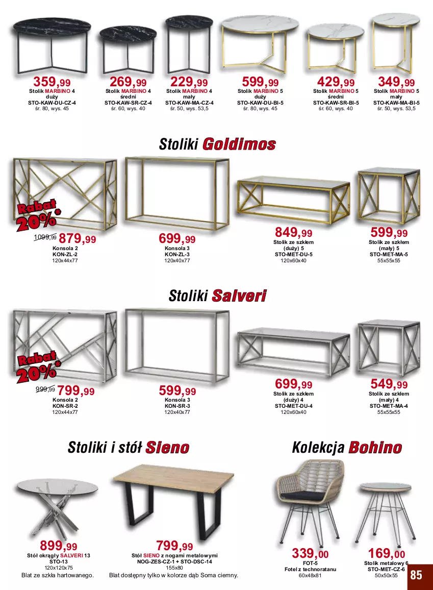 Gazetka promocyjna Bodzio - ważna 01.01 do 31.03.2022 - strona 85 - produkty: Fotel, Konsola, Stół, Stolik