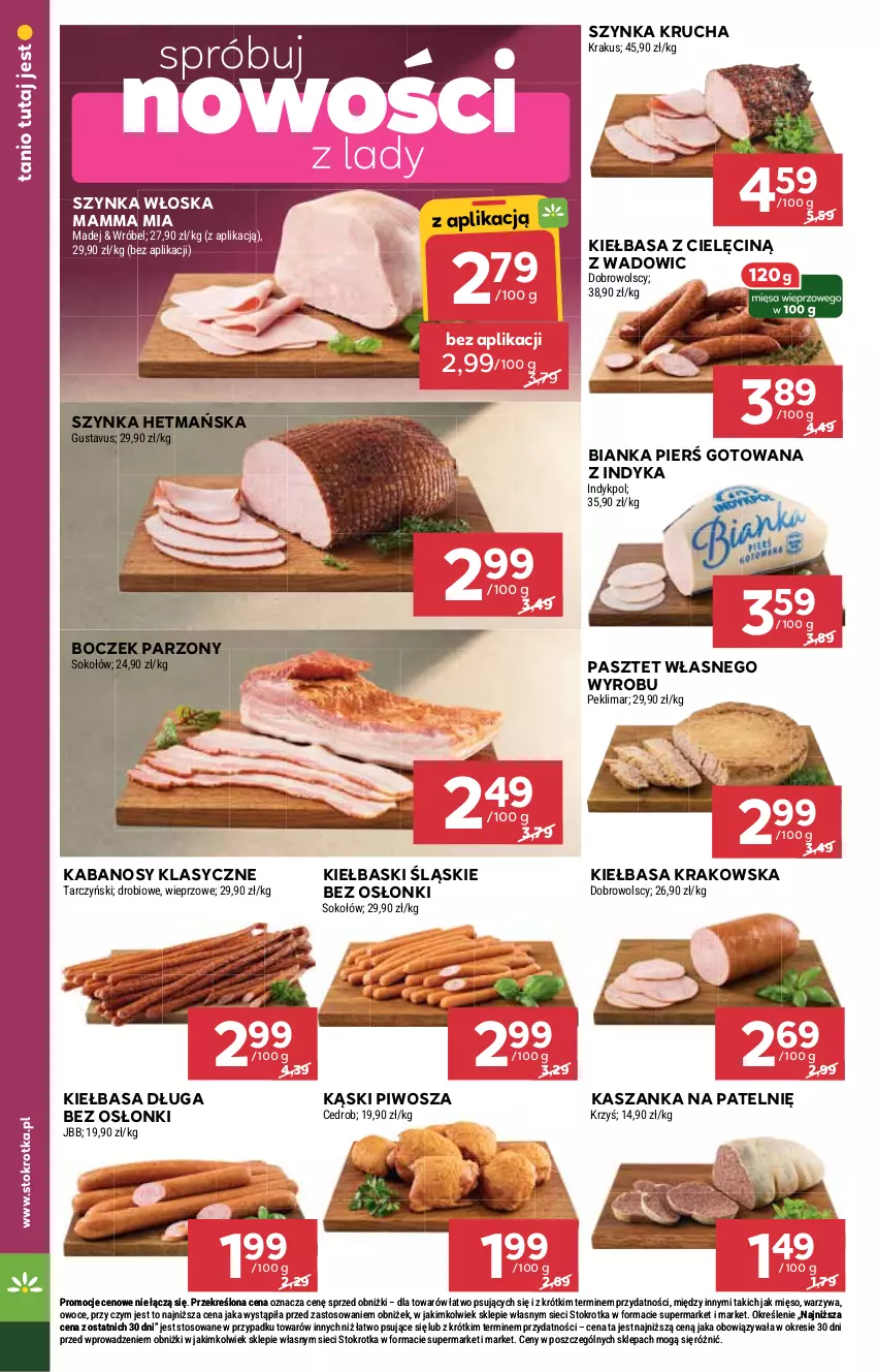 Gazetka promocyjna Stokrotka - Market - ważna 29.12.2025 do 07.01.2026 - strona 10 - produkty: Bianka, Boczek, Kabanos, Kasza, Kaszanka, Kiełbasa, Kiełbasa krakowska, Kiełbaski śląskie, Krakus, Mięso, Owoce, Pasztet, Piwo, Sok, Sokołów, Szynka, Tarczyński, Warzywa