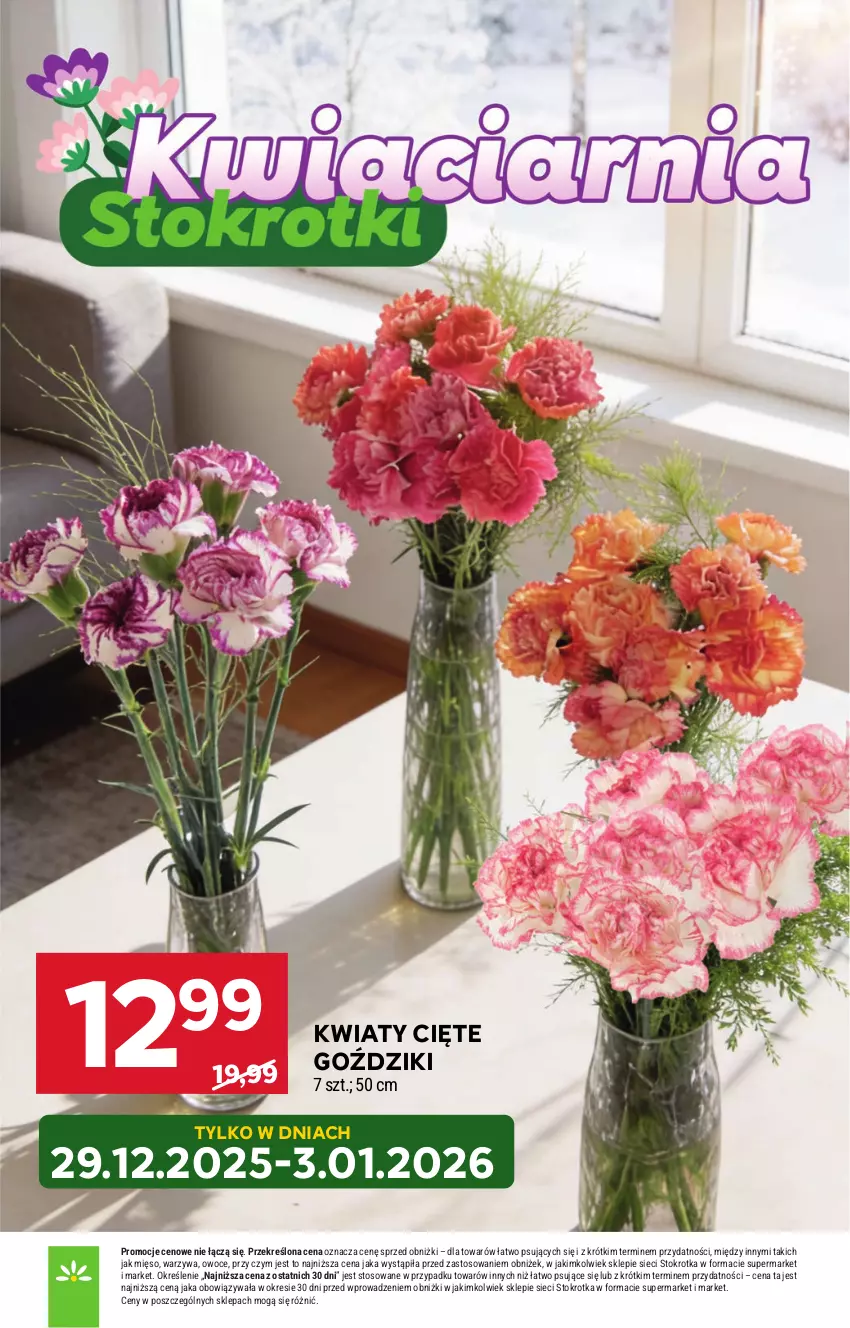 Gazetka promocyjna Stokrotka - Market - ważna 29.12.2025 do 07.01.2026 - strona 3 - produkty: Kwiaty cięte, Mięso, Owoce, Warzywa