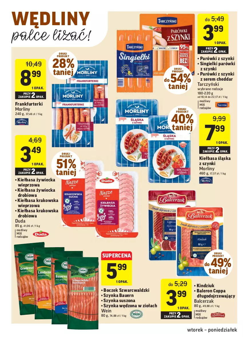 Gazetka promocyjna Intermarche - Gazetka promocyjna - ważna 09.11 do 15.11.2021 - strona 16 - produkty: Boczek, Cheddar, Duda, Frankfurterki, Kiełbasa, Kiełbasa krakowska, Kiełbasa śląska, Kindziuk, Morliny, Parówki, Parówki z szynki, Ser, Szynka, Tarczyński