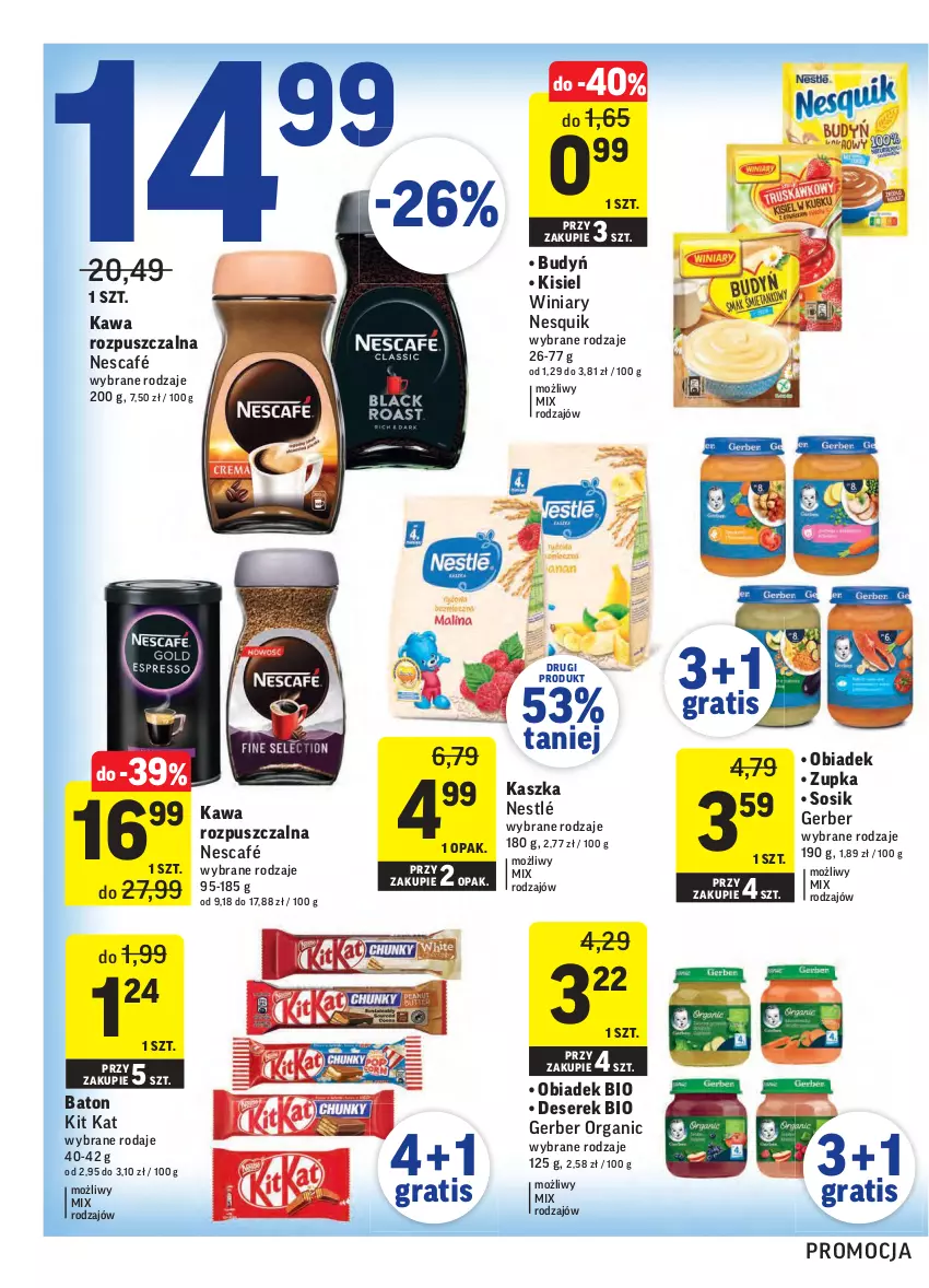 Gazetka promocyjna Intermarche - Gazetka promocyjna - ważna 09.11 do 15.11.2021 - strona 24 - produkty: Baton, Budyń, Deser, Gerber, Gra, Kawa, Kawa rozpuszczalna, Kisiel, Kit Kat, Nescafé, Nesquik, Nestlé, Ser, Serek, Sos, Winiary