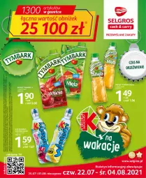 Gazetka promocyjna Selgros - Oferta spożywcza - Gazetka - ważna od 04.08 do 04.08.2021 - strona 1 - produkty: Piec, Napoje, Tran, Tymbark, Kubuś Waterrr, Kubuś, LG, Fa