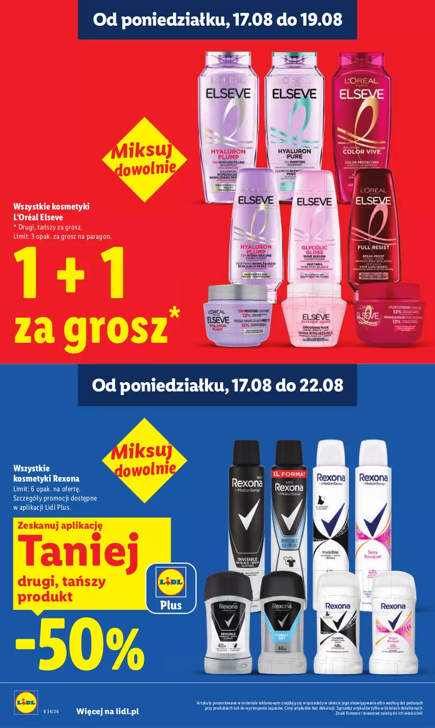 Gazetka promocyjna Lidl - Gazetka ważna od 17.08 do 19.08 - ważna 17.08 do 19.08.2026 - strona 22 - produkty: Elseve, Rexona