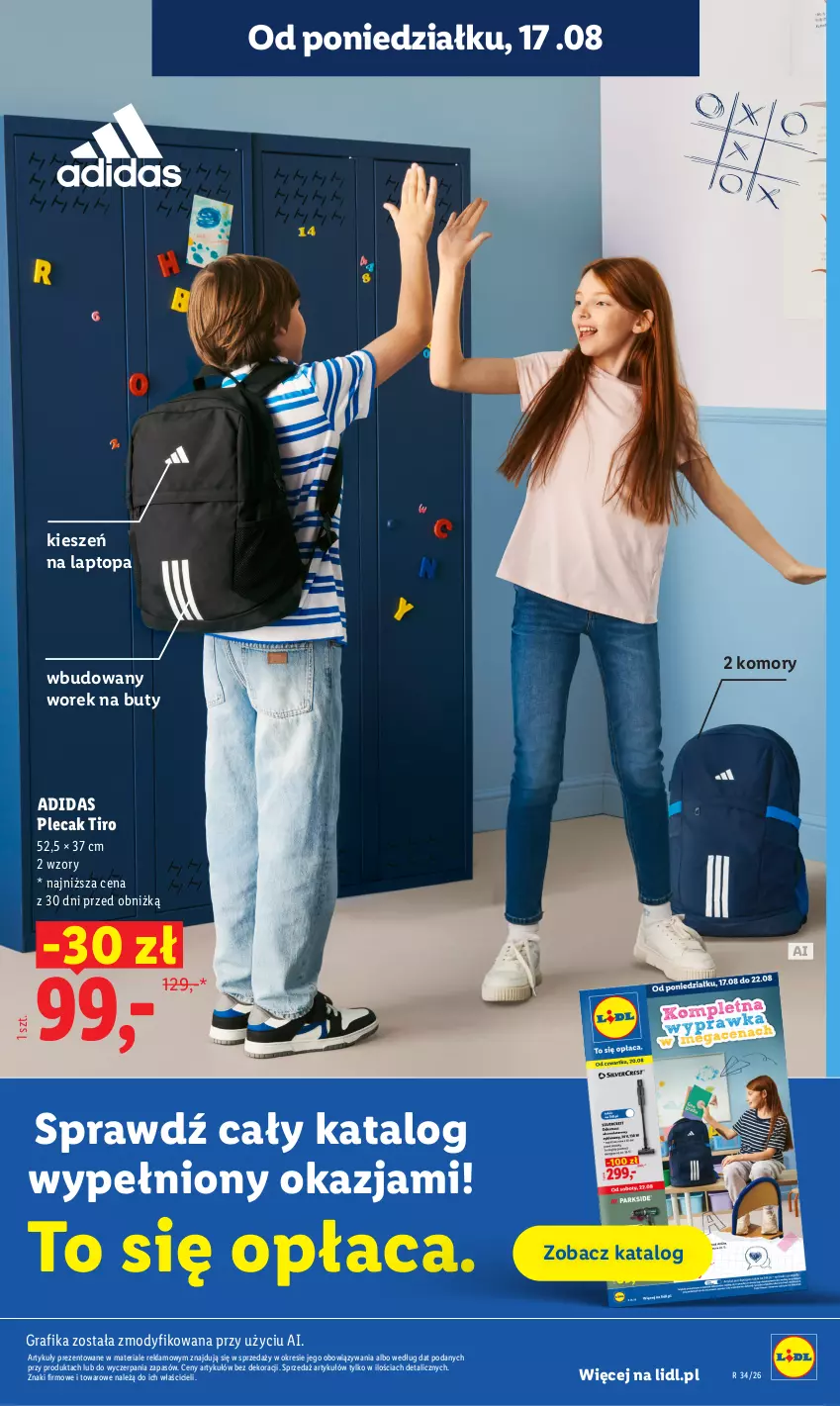 Gazetka promocyjna Lidl - Gazetka ważna od 17.08 do 19.08 - ważna 17.08 do 19.08.2026 - strona 31 - produkty: Adidas, Buty, Gra, Grafika, Plecak, Top