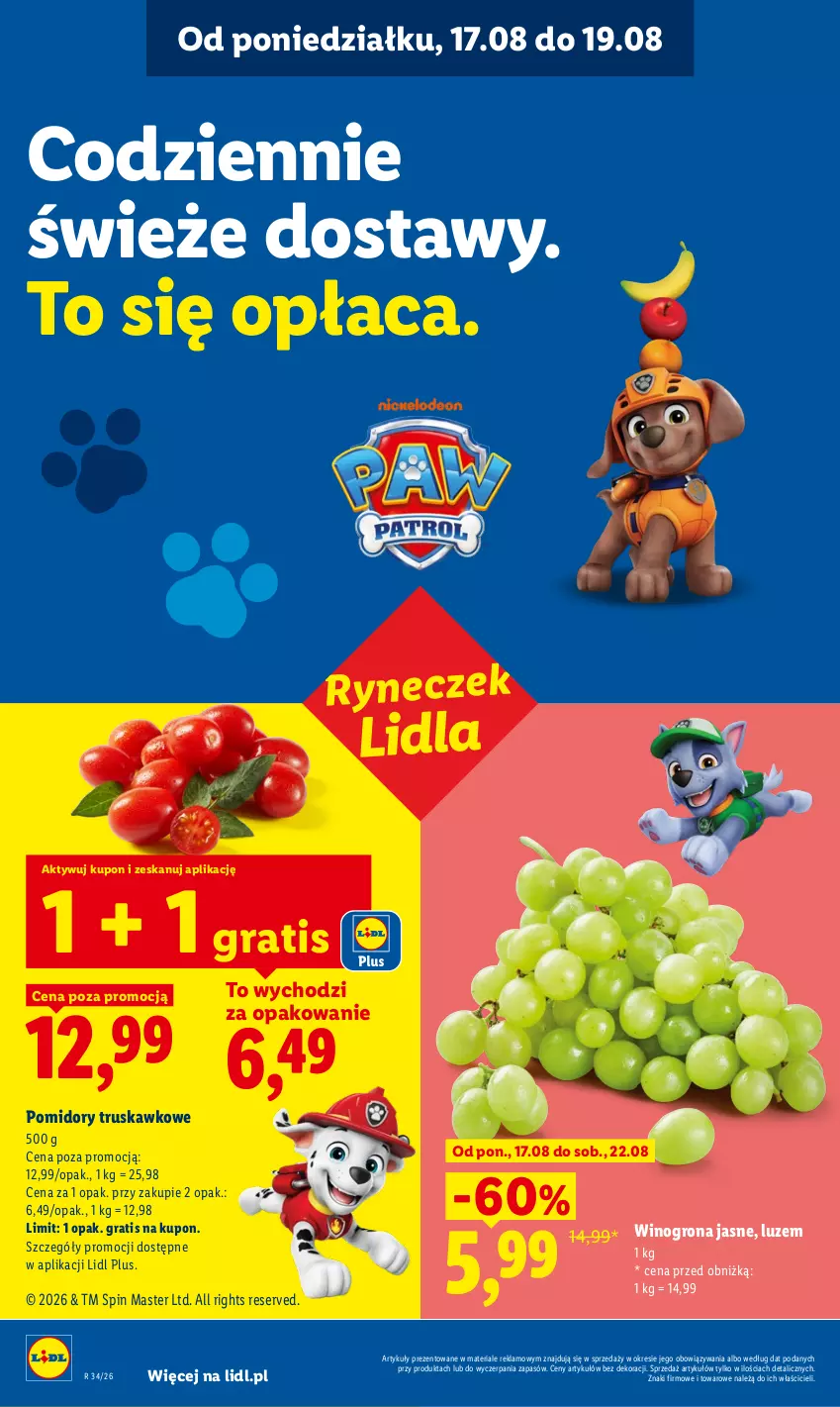 Gazetka promocyjna Lidl - Gazetka ważna od 17.08 do 19.08 - ważna 17.08 do 19.08.2026 - strona 38 - produkty: Gra, Pomidory, Ser, Wino, Winogrona