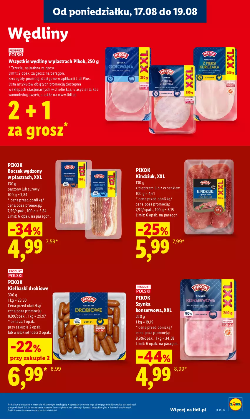 Gazetka promocyjna Lidl - Gazetka ważna od 17.08 do 19.08 - ważna 17.08 do 19.08.2026 - strona 47 - produkty: Boczek, Kindziuk, Pieprz, PIKOK, Ser, Szynka, Szynka konserwowa
