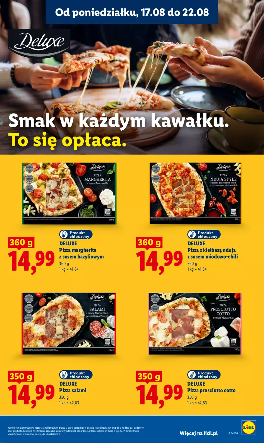 Gazetka promocyjna Lidl - Gazetka ważna od 17.08 do 19.08 - ważna 17.08 do 19.08.2026 - strona 53 - produkty: Bazyl, Kawa, Pizza, Pizza margherita, Prosciutto, Salami, Sos