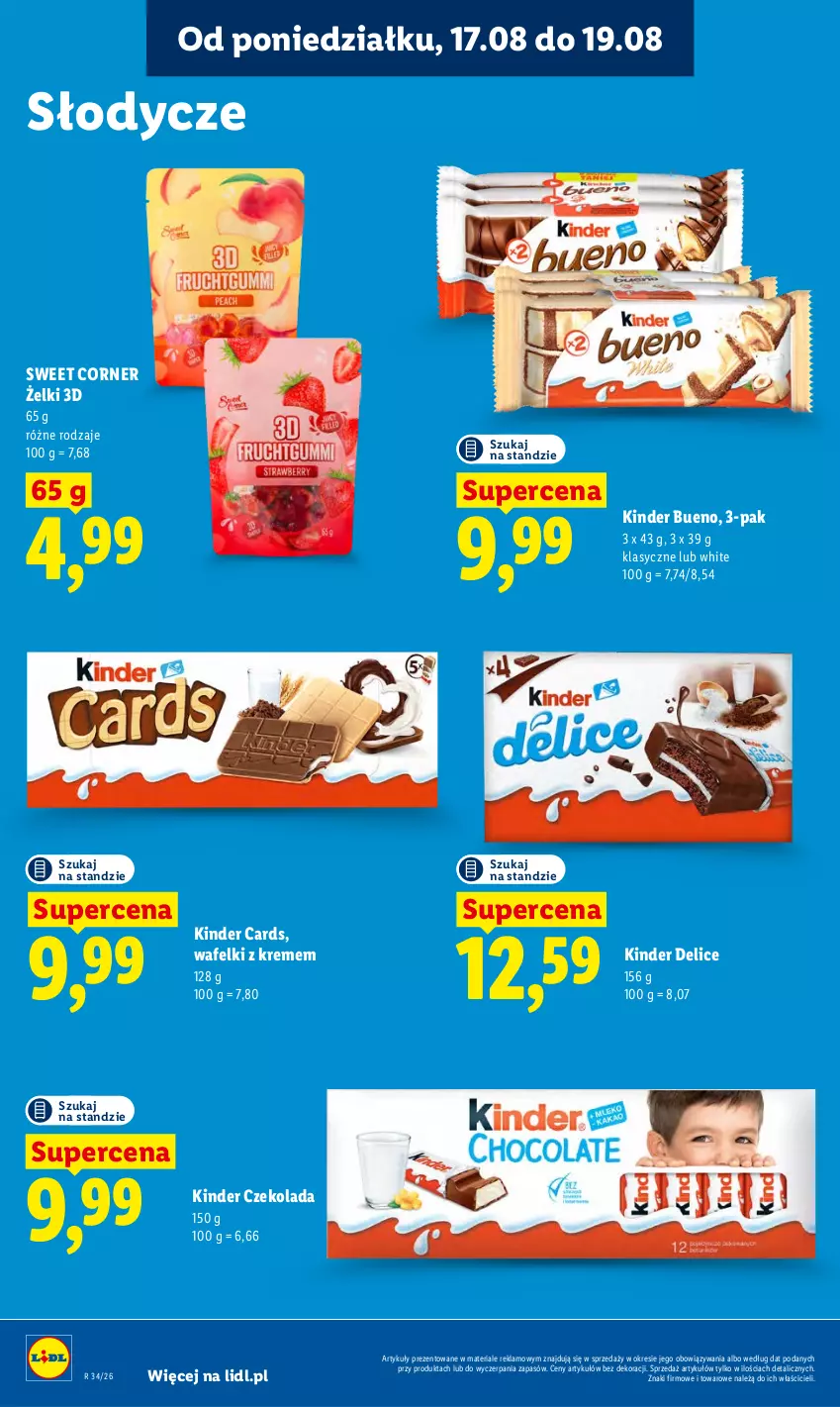 Gazetka promocyjna Lidl - Gazetka ważna od 17.08 do 19.08 - ważna 17.08 do 19.08.2026 - strona 66 - produkty: Czekolada, Kinder, Kinder Bueno