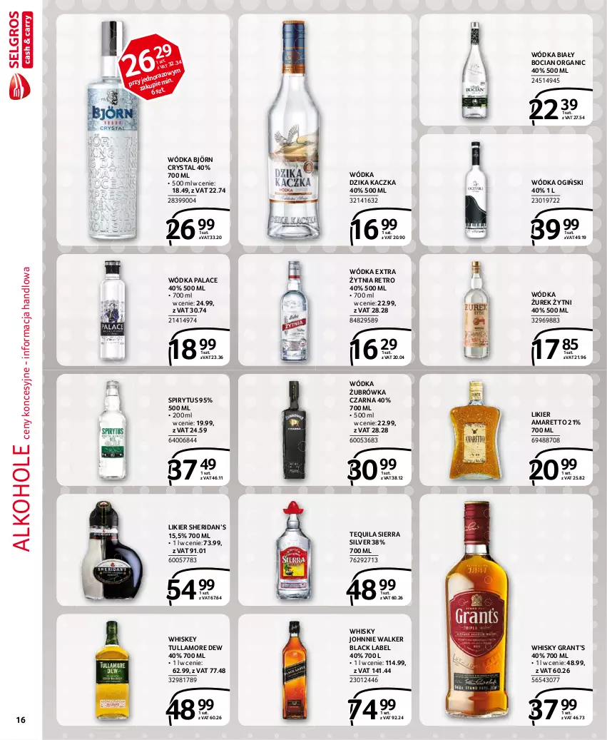 Gazetka promocyjna Selgros - Extra Oferta - ważna 01.02 do 28.02.2021 - strona 16 - produkty: Alkohole, Biały Bocian, Gra, Johnnie Walker, Kaczka, Lack, Likier, Ogiński, Tequila, Tullamore Dew, Whiskey, Whisky, Wódka