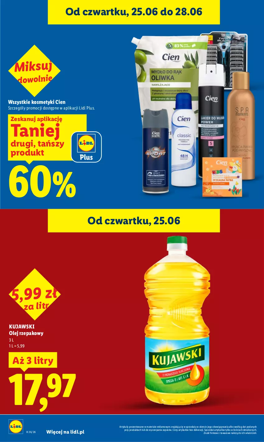 Gazetka promocyjna Lidl - Gazetka ważna od 25.06 do 28.06 - ważna 25.06 do 28.06.2026 - strona 20 - produkty: Kujawski, Olej, Olej rzepakowy