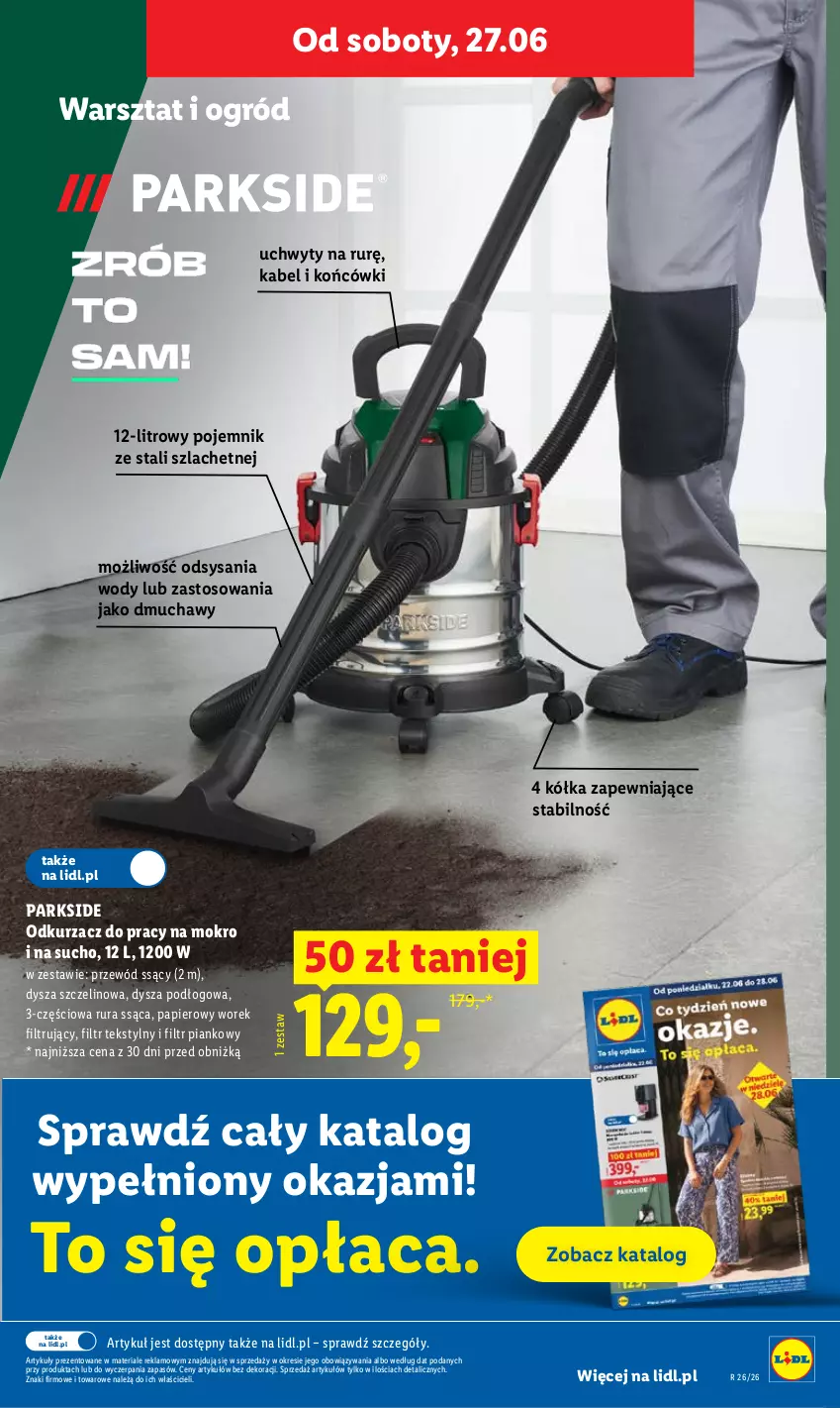 Gazetka promocyjna Lidl - Gazetka ważna od 25.06 do 28.06 - ważna 25.06 do 28.06.2026 - strona 33 - produkty: Gra, Grafika, Odkurzacz, Ogród, Papier, Parkside, Pojemnik, Przewód, Rura, Uchwyty