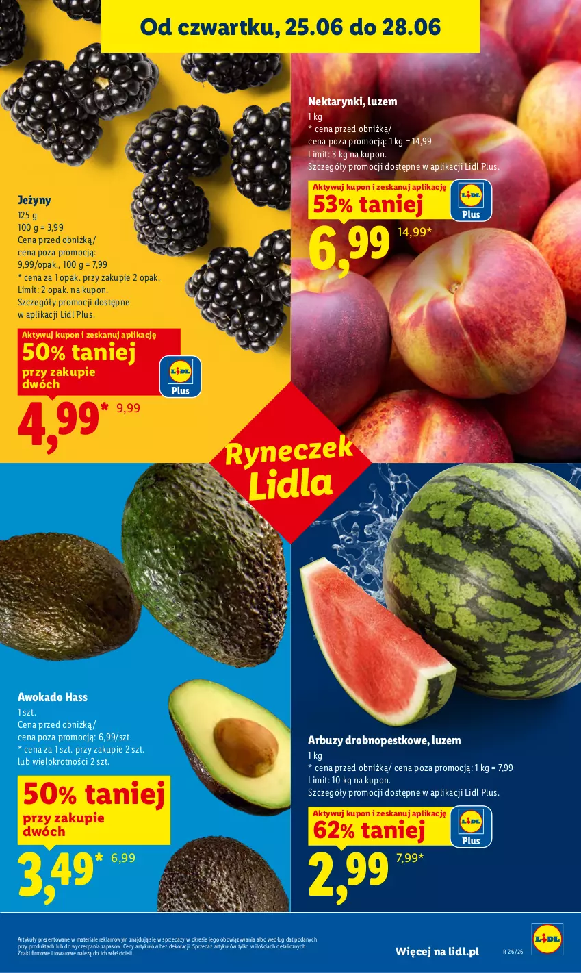 Gazetka promocyjna Lidl - Gazetka ważna od 25.06 do 28.06 - ważna 25.06 do 28.06.2026 - strona 35 - produkty: Arbuz, Jeżyny, Nektar