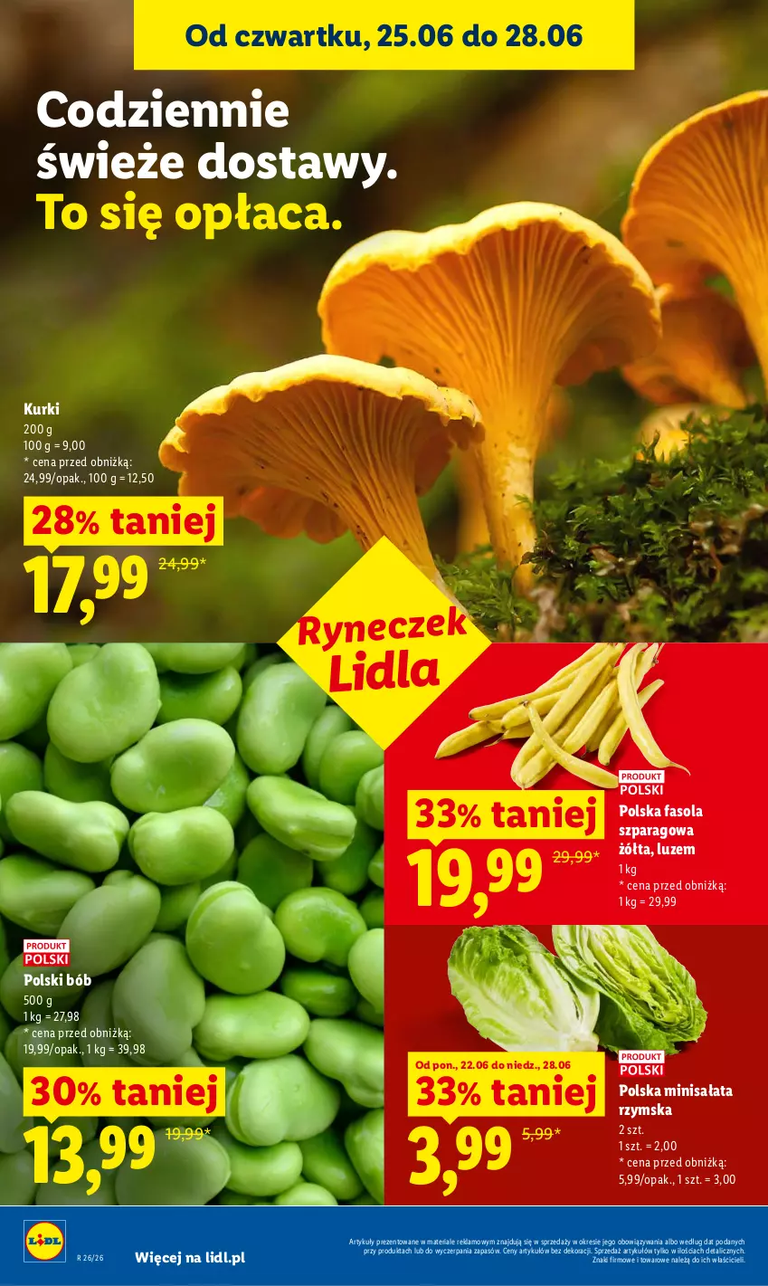 Gazetka promocyjna Lidl - Gazetka ważna od 25.06 do 28.06 - ważna 25.06 do 28.06.2026 - strona 36 - produkty: Fa, Fasola, Fasola szparagowa, Sałat