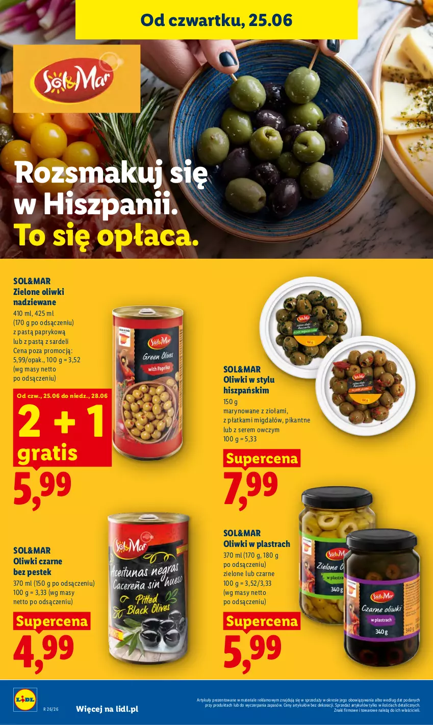 Gazetka promocyjna Lidl - Gazetka ważna od 25.06 do 28.06 - ważna 25.06 do 28.06.2026 - strona 62 - produkty: Gra, Oliwki, Oliwki czarne, Ser, Stek