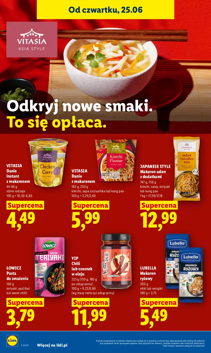Gazetka promocyjna Lidl - Gazetka ważna od 25.06 do 28.06 - ważna 25.06 do 28.06.2026 - strona 66 - produkty: Bell, Bella, Czosnek, Lubella, Makaron, Makaron ryżowy, Olej, Ryż, Zupa