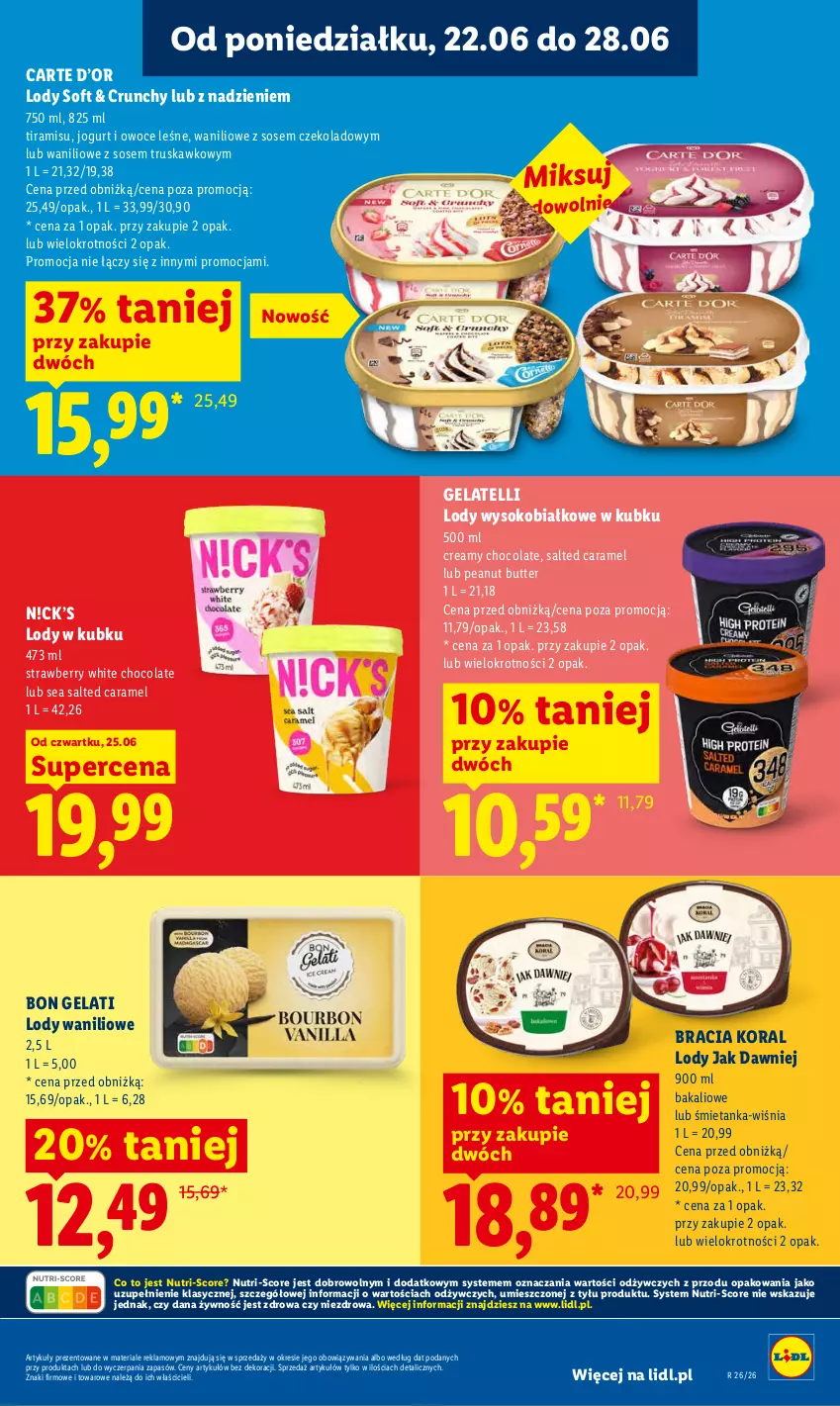 Gazetka promocyjna Lidl - Gazetka ważna od 25.06 do 28.06 - ważna 25.06 do 28.06.2026 - strona 69 - produkty: Jogurt, Lody, Owoce, Sok, Sos