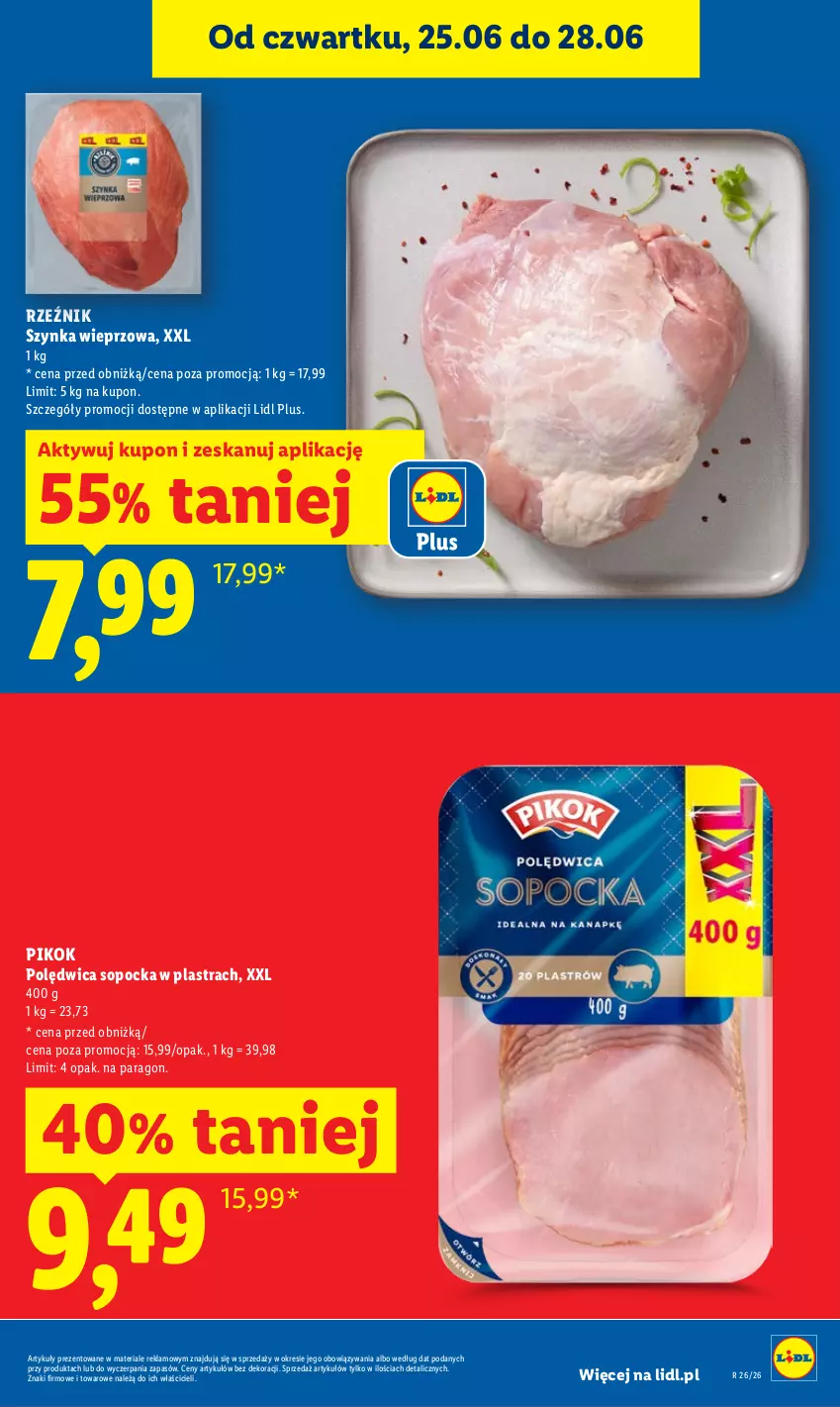 Gazetka promocyjna Lidl - Gazetka ważna od 25.06 do 28.06 - ważna 25.06 do 28.06.2026 - strona 7 - produkty: PIKOK, Polędwica, Szynka, Szynka wieprzowa