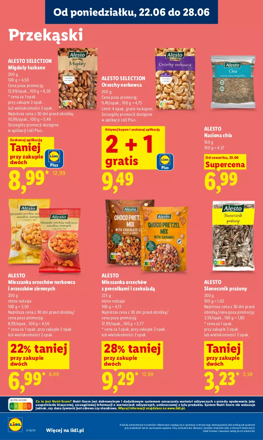 Gazetka promocyjna Lidl - Gazetka ważna od 25.06 do 28.06 - ważna 25.06 do 28.06.2026 - strona 75 - produkty: Chia, Gra, Migdały, Migdały łuskane, O nas, Słonecznik prażony