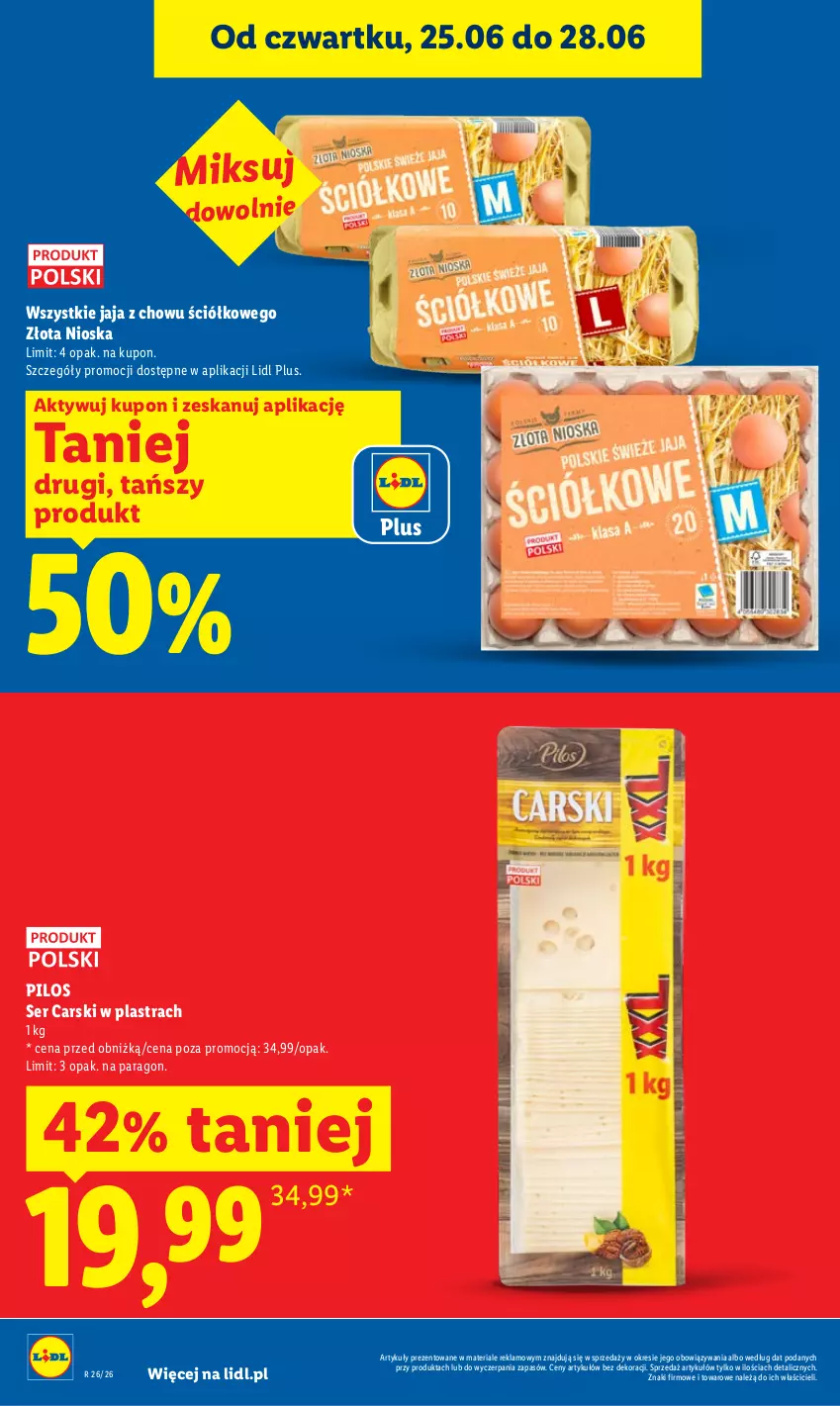 Gazetka promocyjna Lidl - Gazetka ważna od 25.06 do 28.06 - ważna 25.06 do 28.06.2026 - strona 8 - produkty: Cars, Jaja, Pilos, Ser