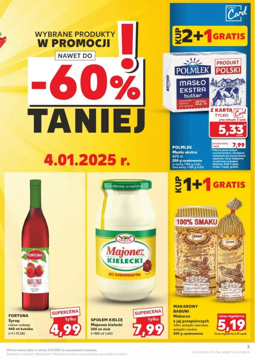 Gazetka promocyjna Kaufland - ważna 02.01 do 08.01.2025 - strona 23 - produkty: Babuni, Fortuna, Gra, Majonez, Makaron, Masło, POLMLEK, Syrop