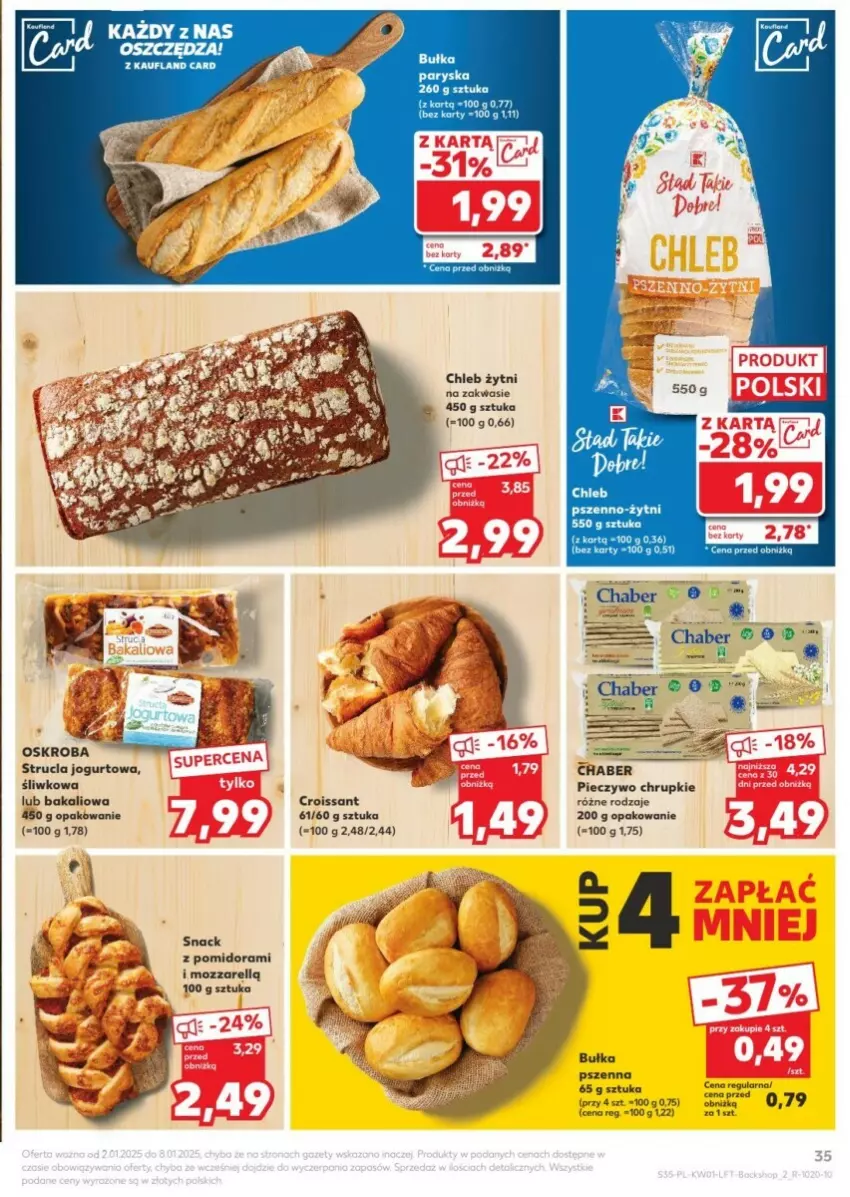 Gazetka promocyjna Kaufland - ważna 02.01 do 08.01.2025 - strona 29 - produkty: Bułka, Chleb, Chrupki, Croissant, Jogurt, Piec, Pieczywo, Pieczywo chrupkie, Strucla