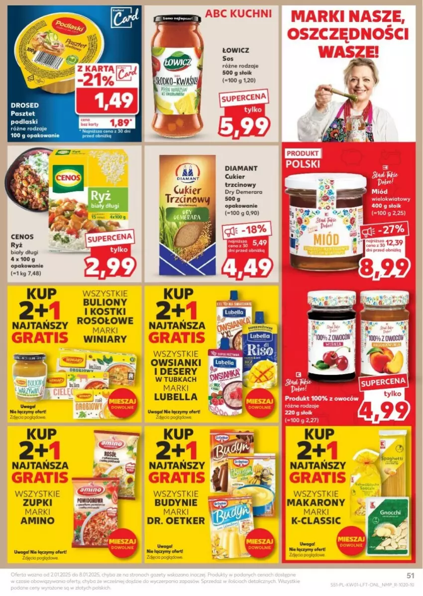 Gazetka promocyjna Kaufland - ważna 02.01 do 08.01.2025 - strona 47 - produkty: Bell, Bella, Bulion, Cenos, Cukier, Deser, Diamant, Dr. Oetker, Lion, Lubella, Makaron, Pasztet, Podlaski, Ryż, Ser, Sos, Waga, Winiary