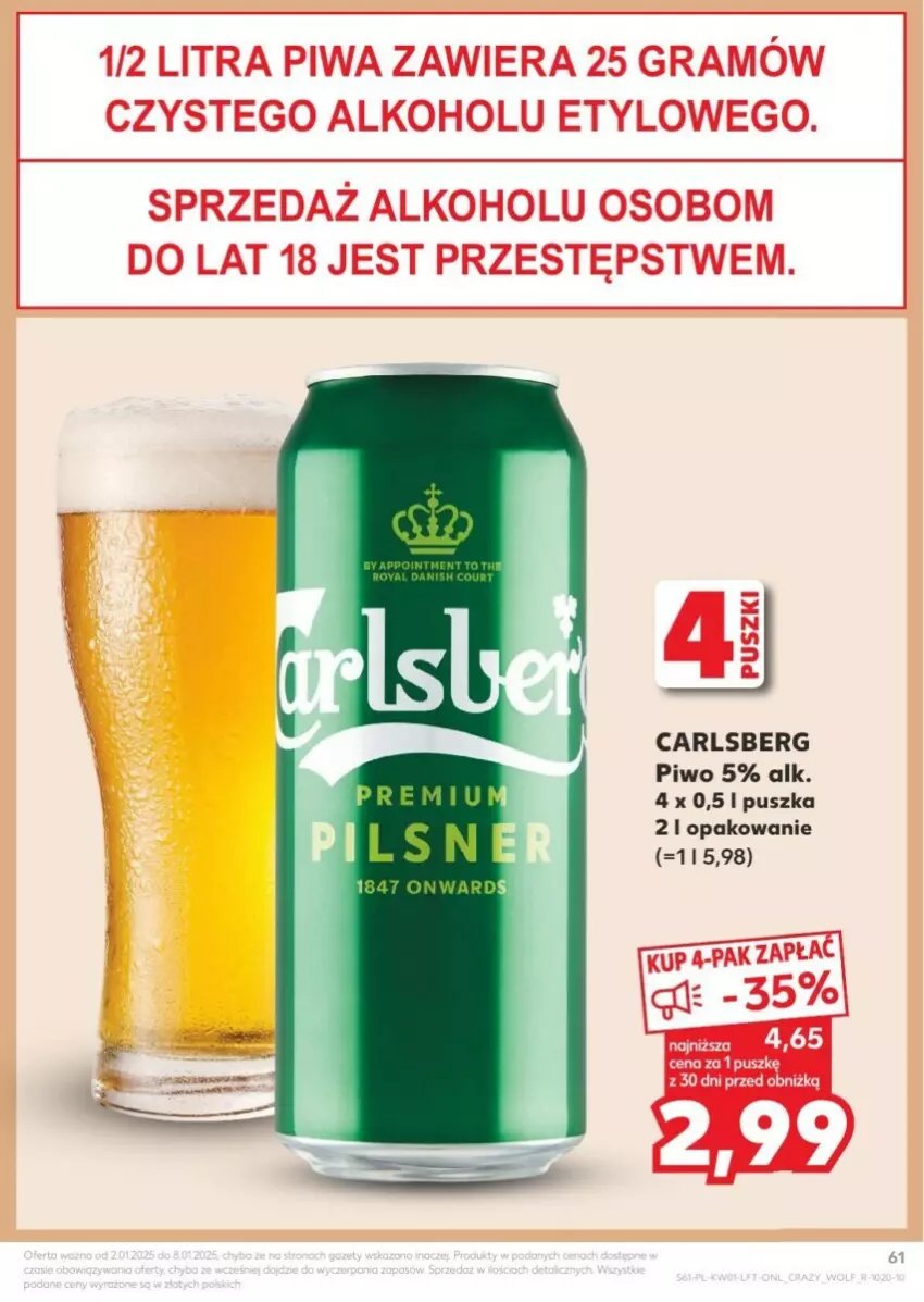 Gazetka promocyjna Kaufland - ważna 02.01 do 08.01.2025 - strona 58 - produkty: Carlsberg, Gra, Piwa, Piwo